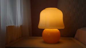 Đèn Bàn Hình Nấm Chao Gốm Tráng Men Cao Cấp 3 Chế Độ Màu