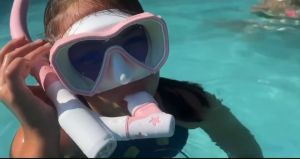 Bộ kính lặn ống thở POPO TB3 cho trẻ em từ 4 tuổi mắt kính cường lực ngăn nước 100%