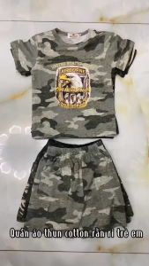 Bộ Quần Áo Cotton Camo Họa Tiết Quân Đội Cho Bé Trai & Bé Gái 1-5 Tuổi - Thủy Tiên Shop