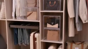 Acrylic Bag Magnetic Door storge box transparent stackable Toy Lady Bag organizer display box