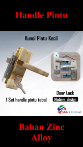 Kunci Pintu Rumah Gold Kumplit 1 Set I 15 cm | Gagang Handle Kunci Pintu Kayu Full Set