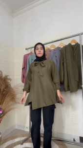 CANTIKA TUNIK ATASAN WANITA TERBARU VIRAL BAHAN POLO LINEN