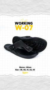 Sandal Jepit Pria Bahan Kulit Working W-07: Sandal Kasual Pria Dewasa