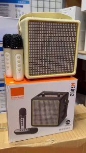 ลำโพงบลูทูธ รุ่นM2002 แถมไมค์ลอยแบบชาร์จได้ 2 ตัว รองรับAUX/TF/USB  ลำโพงแบบพกพา เสียงดี ฟังเพลิน เปิดได้ยาวๆ