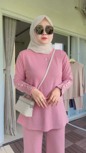 Setelan Wanita Dewasa Jumbo Inara Set Knit L XL XXL Oneset Remaja Kekinian Ootd Hijab Setcel Viral