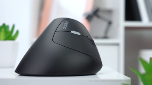 Rapoo EV250 Ergonomic Vertical Wireless Mouse – Black (6 Buttons / 1600 DPI / Silent Click)
