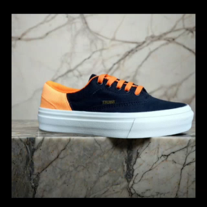 sepatu anak sekolah lakilaki & perempuan terbaru sneaker kasual santay skate warna hitam orange