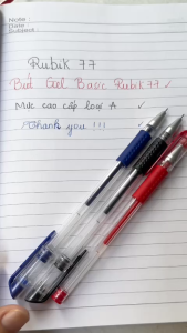 Bút Gel Basic Combo 10 Bút Bi Nước Đen Xanh Đỏ Nhanh Khô Ngòi 0.5mm Văn Phòng Phẩm Dụng Cụ Học Tập Giá Rẻ - Rubik 77