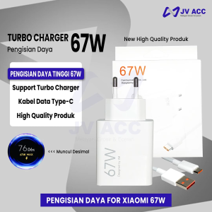 Charger 67W Type C Turbo Charge Fast Charging untuk Xiaomi Redmi Note 12 Pro, 13T dan Poco F5