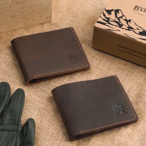 Reven Leather Jason Wallet - Dompet Lipat Pria Kulit Sapi Asli Free Dompet STNK