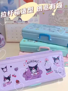 🔥chageey👍 Kuromi Cinnamoroll Pochacco Stationery Box Creativity Suitcase Modeling Portable High Capacity Storage Pencil Case for Pencils Erasers Paper Clips and Other Small Stationery Supplies