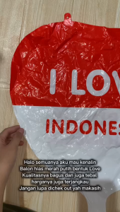 Balon / hiasan / merah putih / foil 17 agustus / 17an / dirgahayu HUT RI / Hati Love