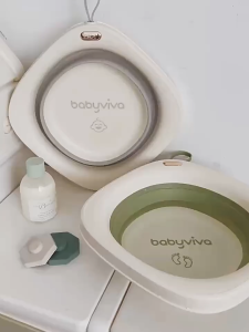 Chậu rửa gấp gọn cao cấp nhựa PP và TPE an toàn cho bé cho bé babyviva