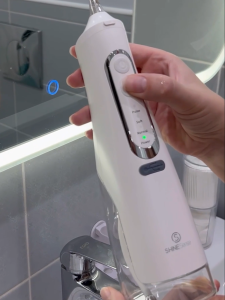 ShineSense  Electric Toothbrush with Water Flosser Oral Irrigator Combination Set with 6 Brush Heads 6 Nozzles Travel Case USB Recharging IPX7 Waterproof