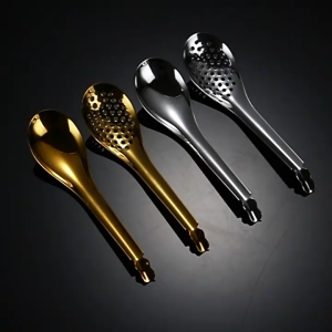 Muỗng súp muỗng cơm inox 304 dày đẹp sang trọng hàng cao cấp dùng trong nhà hàng có hai màu muỗng màu vàng thìa bạc có lổ đa lựa chọn