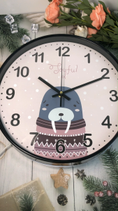 12 Glass Cover Wall clock Silent Various animal patterns BedroomSchool For Children