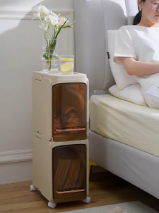 SIV 20-27cm Slim Cabinet Space Saver Cabinet Plastic Foldable Side Cabinet For Bathroom Living Room