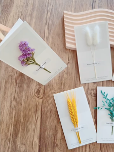 Greeting Card Dried Flower Cards Wish Card Thank you Greetings Card Gifts Happy Birthday