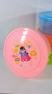 Lunch Box Anak Wadah Bekal Bulat sekat 3 Plastik Tebal