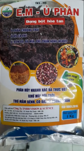 E.M Ủ PHÂN  Men Vi Sinh Ủ Phân Chuồng  Khử Mùi Nhanh Hoai Mục - Gói 1kg