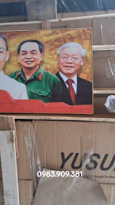 Tranh Treo Tường Bác Hồ Bác Giáp Bác Trọng tranh tưởng nhớ các vị Lãnh tụ vĩ đại dân tộc quà tặng decor