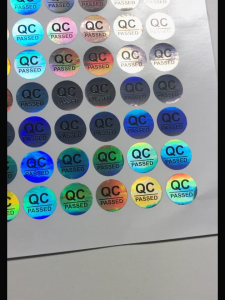 ( isi 250) Qc Pass Bulat Hologram Berkilau | STIKER LABEL | STIKER QC | Stiker Penanda Diameter 2cm
