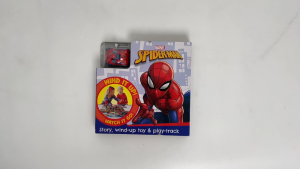 Marvel Spiderman Wind It Up Toy & Board Book Storybook for Toddler Early Reading and Playtime