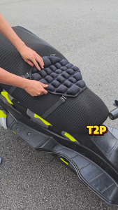 T2P Motorcycle Seat Cushion Air Fillable Seat Pad Shock Absorption Down Seat Pad Pressure Relief Motorbike Crusing