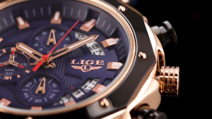 LIGE Watch for Men Fashion Sport Casual Waterproof Chronograph Quartz Luxury Silicone relo waterproof + Box