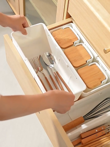 Jkitchenette Expandable Storage Box Adjustable Kitchen Drawer Tray Dulang Kutleri Boleh Laras厨房餐具可伸缩收纳盒