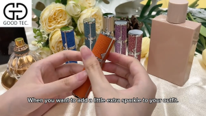 ABTravel 5ml Perfume Atomizer Bottom-Pressed Refillable Perfume Bottle Reusable Spray Dispenser Travel Mini Leather Design Black Trim Aluminum Alloy Perfume Dispenser