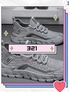 Mens sports shoes breathable lightweight running shoes rubber wear-resistant non-slip commuter shoes