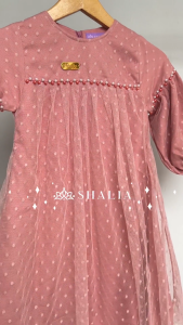 Nararaya Gamis Lebaran Anak QUINZA Dress Set Hijab Instan Mewah Tile Brukat Mewah