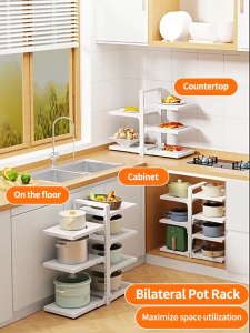 Kitchen Sink Under Cabinet Pot Rack Top Cabinet Multi-Function Pot Rack Pot Rack