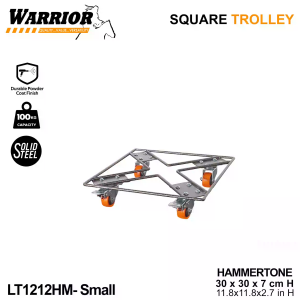 Square Trolley with safety locking wheel Solid Steel 40x40cm x 7cm H (100kgs) Heavy Duty