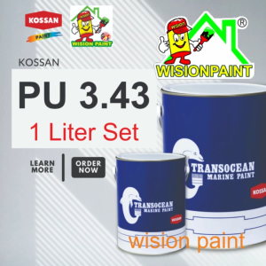 (1L) KOSSAN 3.43 TRANSURETHANE FINISH EPOXY/CEMENT FLOOR HEAVY DUTY HIGH MOISTURE TILE FLOOR MARINE & INDUSTRIAL KOSSAN PAINT COATINGS BOATS METAIS STEEL/Wpc