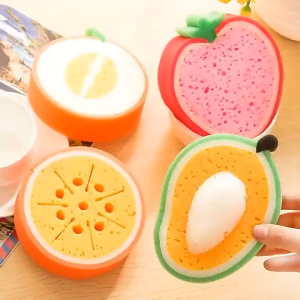 [SG] Fruit Shape Cleaning Sponge Cute Fruit-Shape Kitchen Sponge Washing Sponge Dish Cleaning Sponge Scrubber
