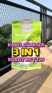 Kabel Charger Robot 3 IN 1 Micro USB Type C Lightning IP Fast Charging 3A Kabel Cumi Bercabang 3in1 Kabel Casan Carger Carjer [Robot RDY120]