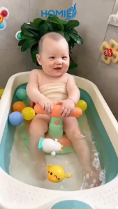 HOMIE Baby Bath Seat/Soft Silicone Shower Chair/Anti-Slip/BPA free/Stable/PP & TPR material/Safety