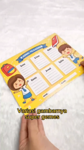 Poster JADWAL PELAJARAN Wipe Clean - Poster sekolah jadwal pelajaran