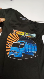 MONSTAHOP KIDS ( Kaos Anak ) Kaos Anak Laki-Laki Perempuan Motif TRUCK BIRU OLENG Bahan 24s