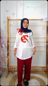 Setelan Wanita Untuk 17 Agustusan Merah Putih Set Kaos Katun Combed 24s S M L XL XXL 3XL Oneset Jumbo Kekinian Hut RI ke 79 Dirgahayu Kemerdekaan