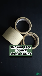 Masking Tape 1/4 inch Lakban Solasi Solatip Kertas 6 mm 20 yard