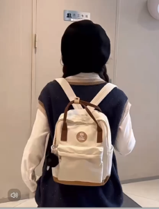 (Free Gantungan Boenka) Tas Wanita Ransel Backpack Korea Sekolah Anak Remaja Perempuan Populer Virall Terbaru Korean style