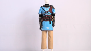 Link Cosplay Costume Tears of the Kingdom Link Uniform Blue Outfits Hooded Cloak Full Set Halloween Party Clothing set