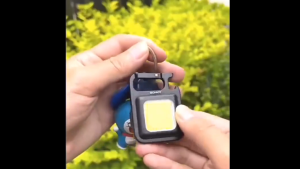 Senter LED Mini COB Keychain Light Lampu Portable USB Gantungan Kunci