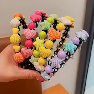 Cài Tóc Charm Nút Bọc Vải Trái Tim Nhiều Màu Đáng Yêu Cho Nữ Và Bé Gái