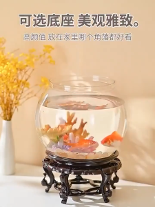 Plastic Thickened Fish Tank Transparent Tabletop Household Hydroponic Plant Goldfish Bowl