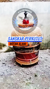 Sangkar burung perkutut full rotan alami