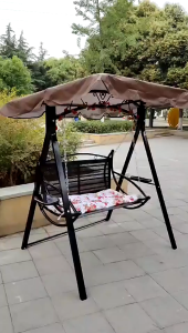 Swing Outdoor Courtyard Balcony Garden Iron Art adult children Swing Chair Swing Bed Hanging Chair with Canopy Shade Buaian 秋千 CP040